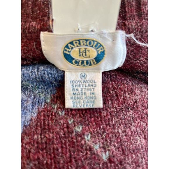 Harbour Club 100% Wool Men's Sweater Vintage Size Medium - Picture 6 of 7